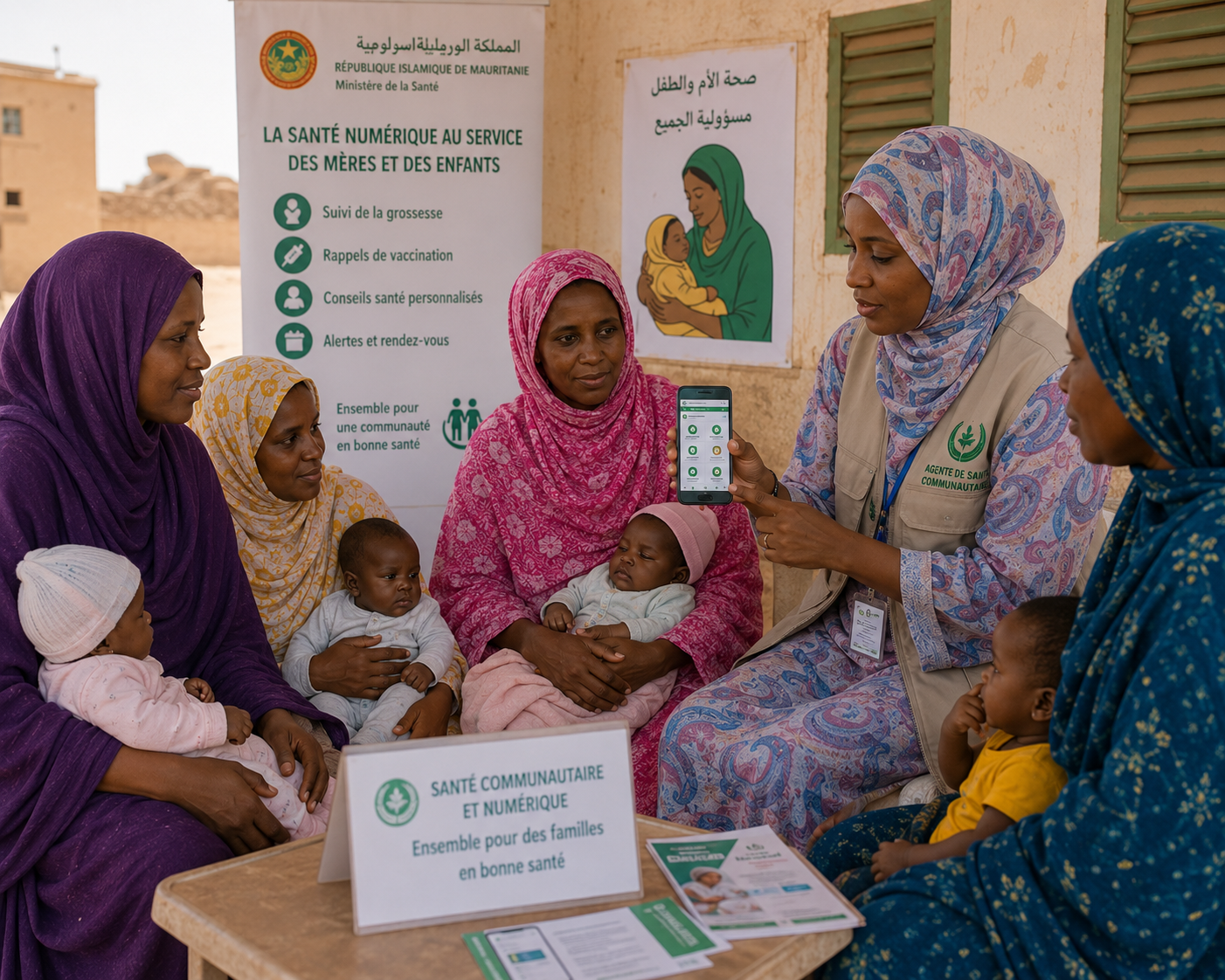 Mothers with baby and community digital health, Mauritania